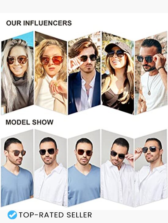 Retro Square Polarized Sunglasses Classic Alloy Frame Unisex Vintage Aviator main image 5